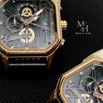 TRIPLE DIAL GOLD WATCH